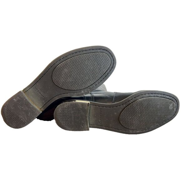 SPERRY Black Leather Mid Calf Gold Flat Heel Boots Womens Size 9 M Style 9289687 - Picture 6 of 11